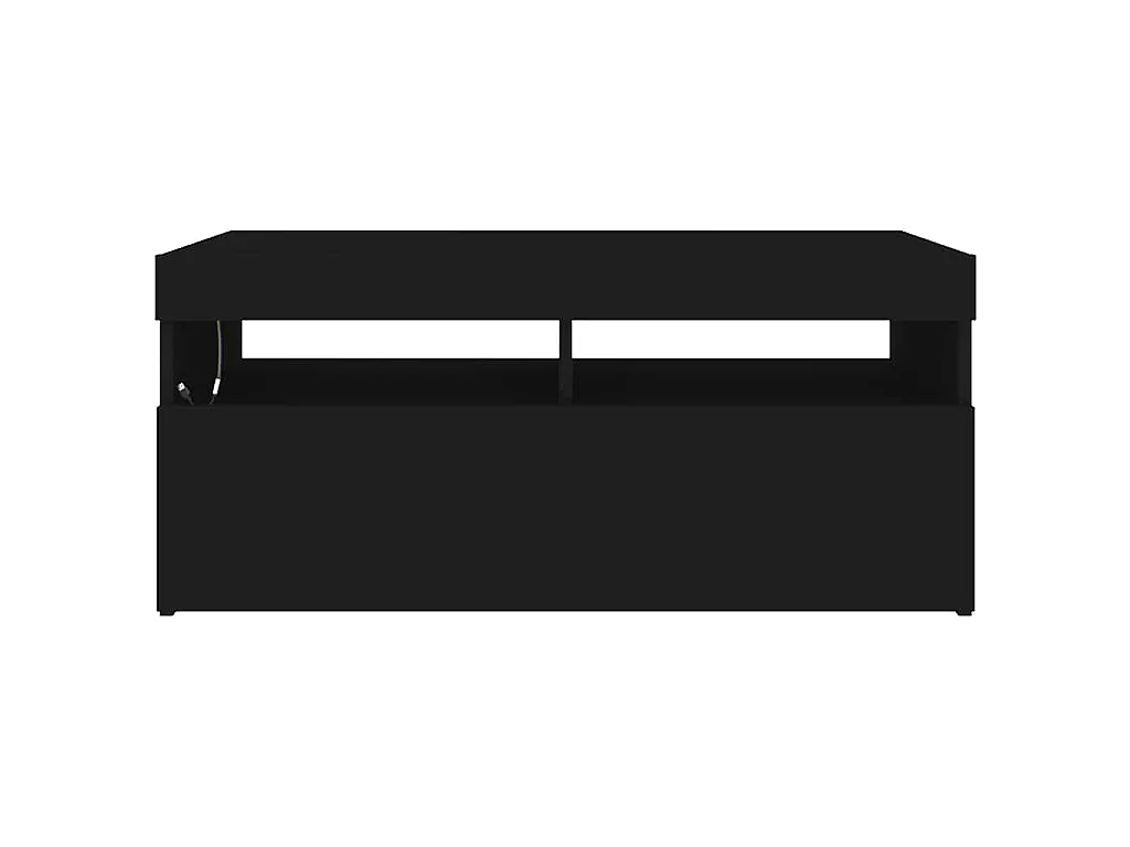 Meuble TV avec lumières LED noir 90x35x40 cm