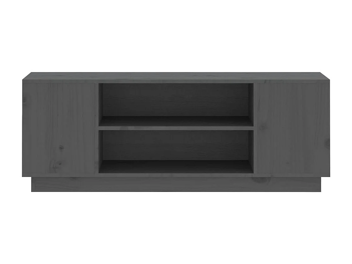 Mueble de TV madera maciza de pino gris 110x35x40,5 cm