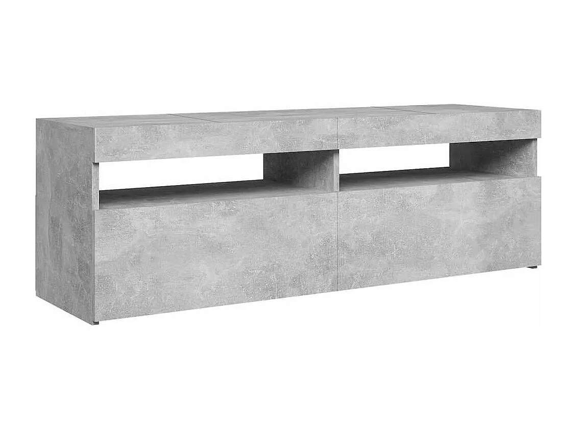 Meuble TV avec lumières LED gris béton 120x35x40 cm