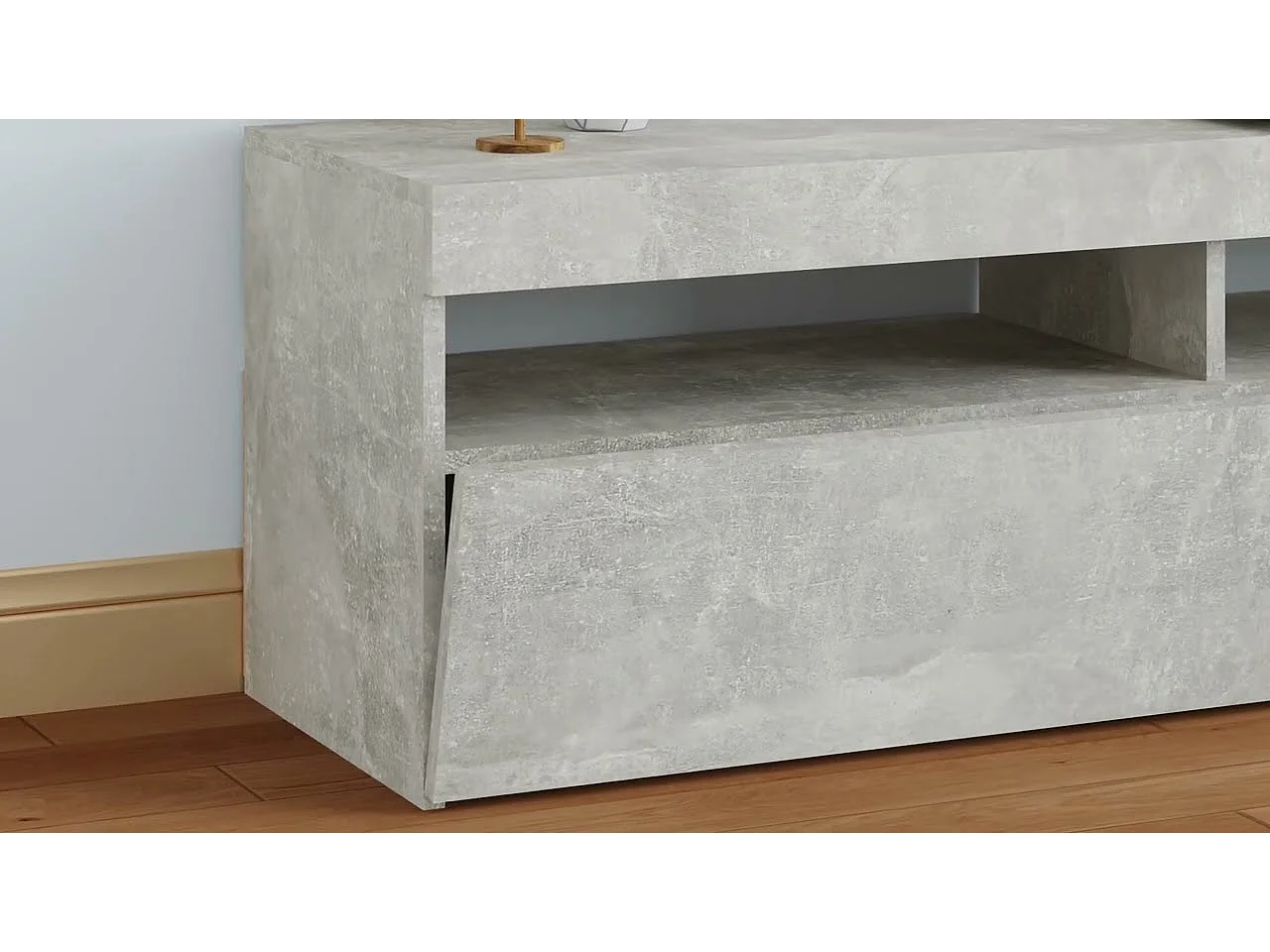 Tv-meubel met LED-verlichting 120x35x40 cm betongrijs