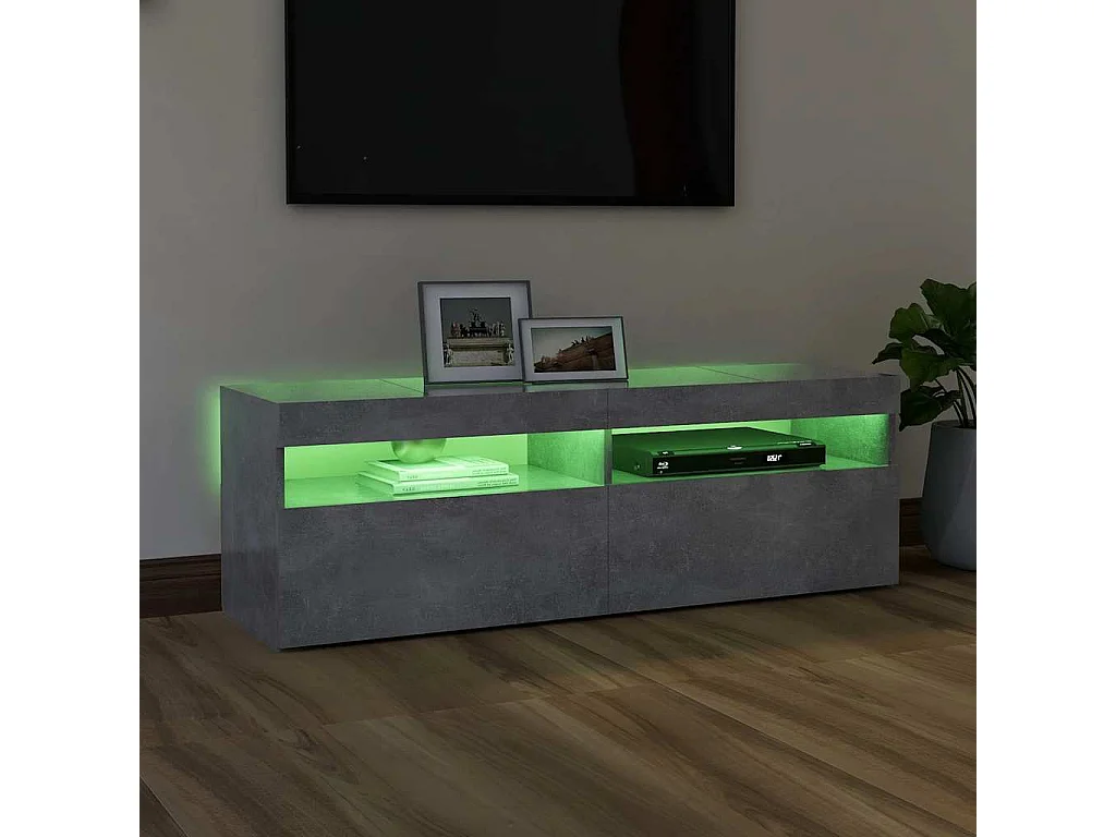 Tv-meubel met LED-verlichting 120x35x40 cm betongrijs