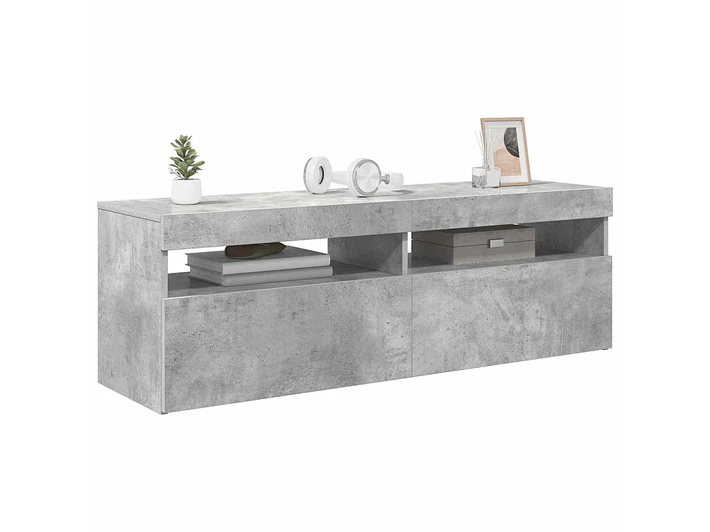 Tv-meubel met LED-verlichting 120x35x40 cm betongrijs