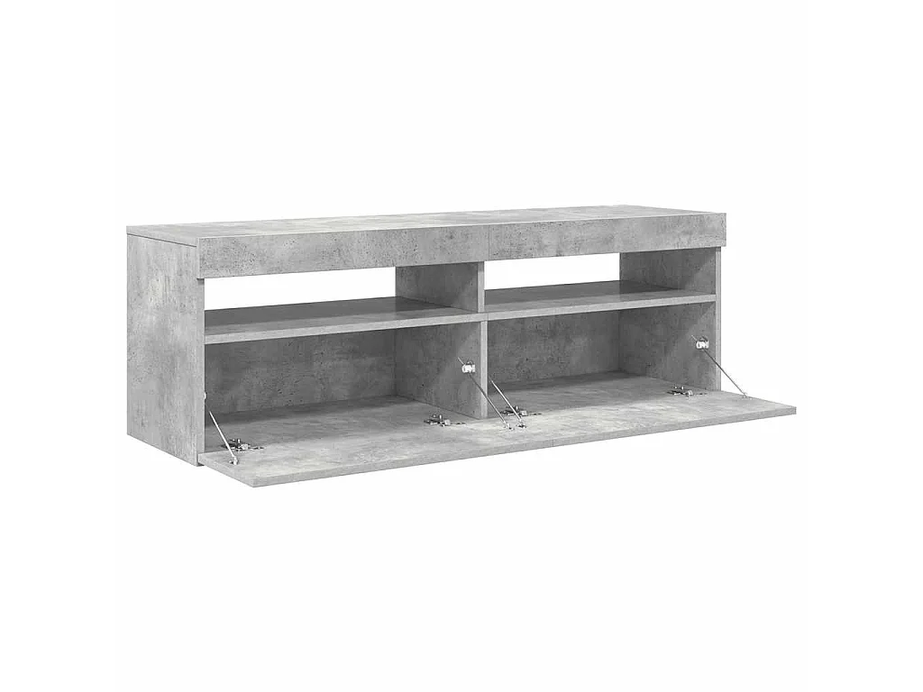 Tv-meubel met LED-verlichting 120x35x40 cm betongrijs