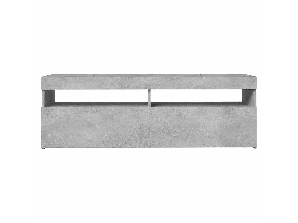 Mobile Porta TV con Luci LED Grigio Cemento 120x35x40 cm
