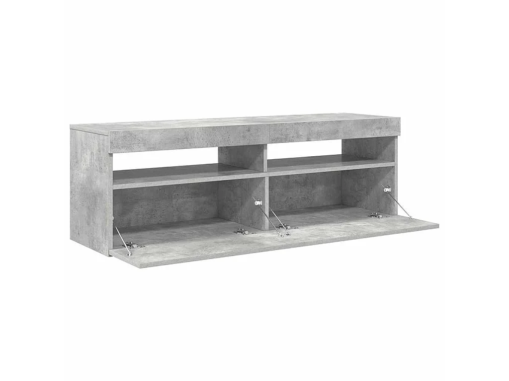 Mobile Porta TV con Luci LED Grigio Cemento 120x35x40 cm
