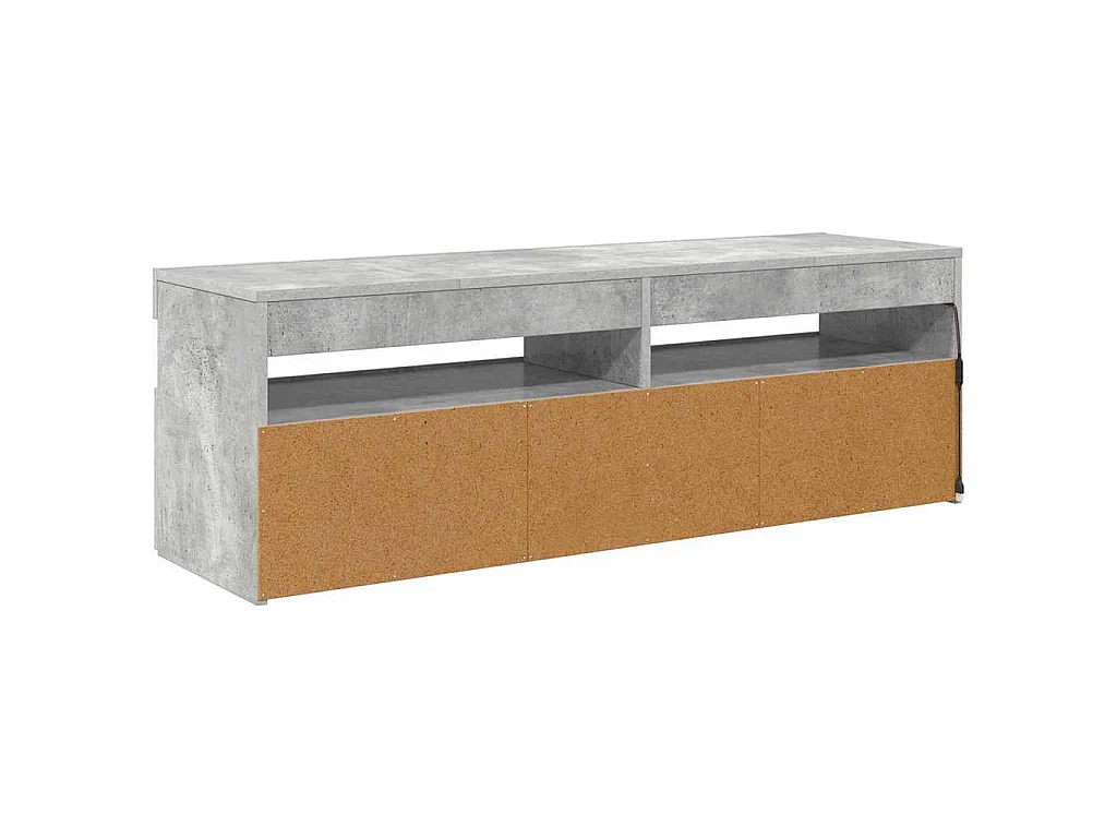 Mobile Porta TV con Luci LED Grigio Cemento 120x35x40 cm