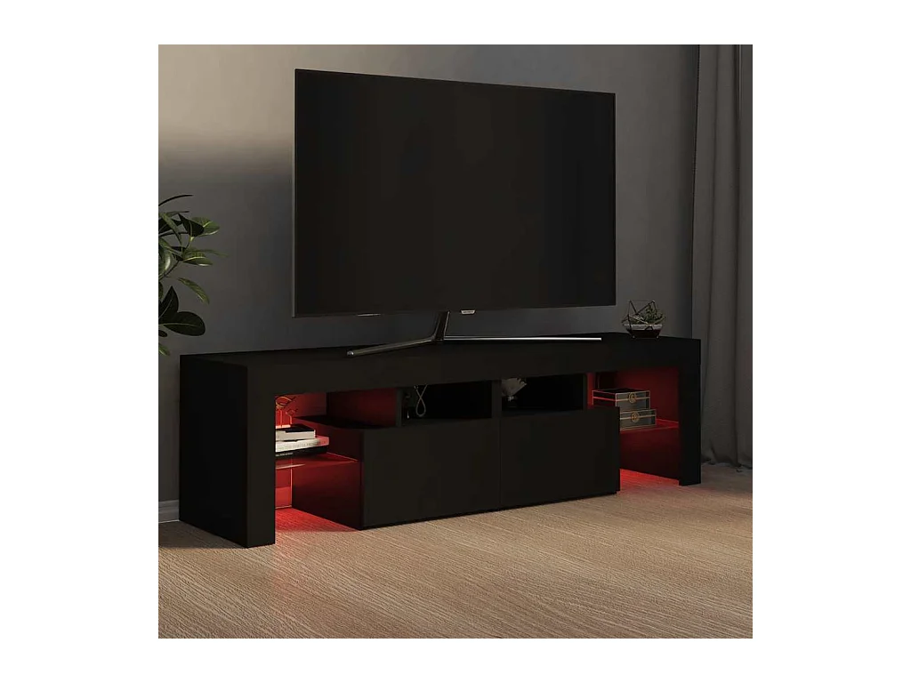 TV-Schrank mit LED-Beleuchtung Schwarz 140x36,5x40 cm