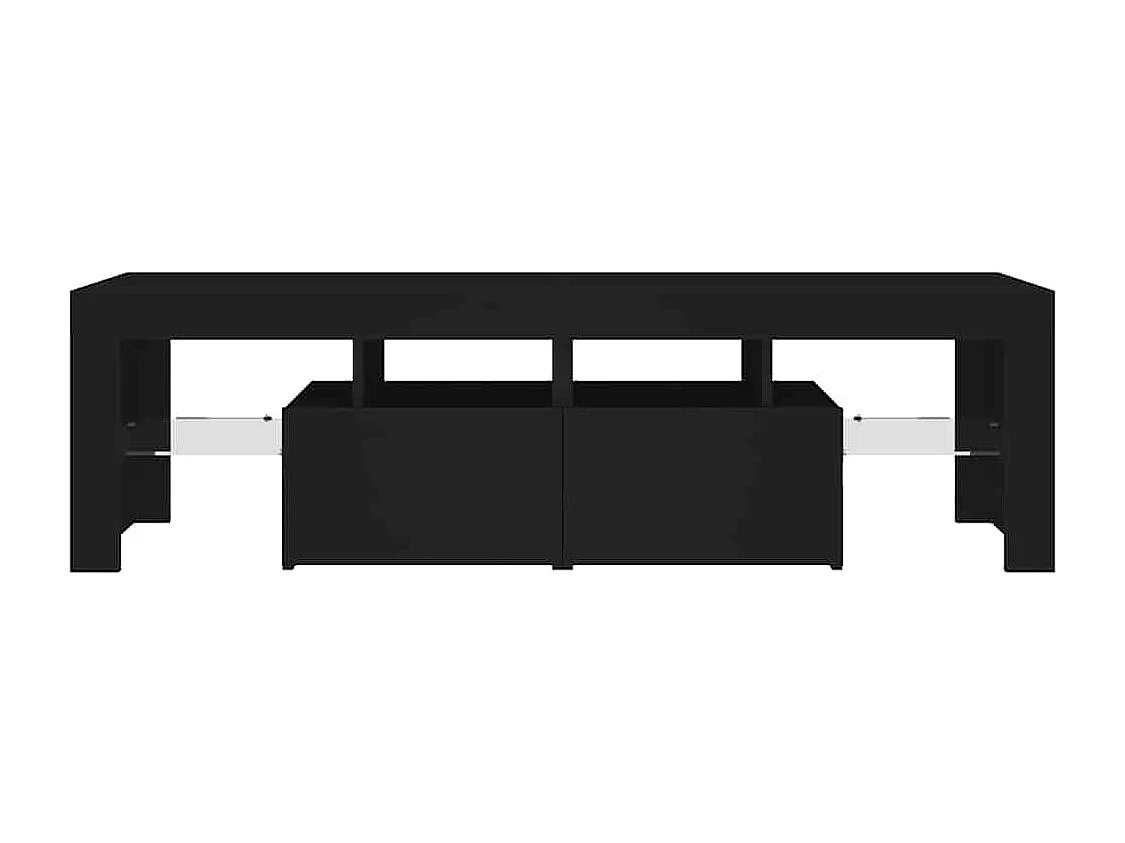 Móvel de TV com luzes LED 140x36,5x40 cm preto