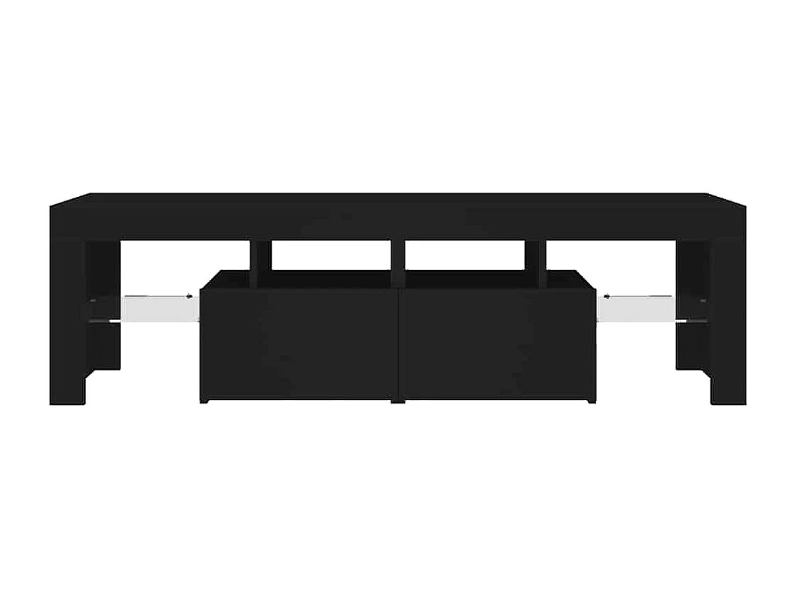 Móvel de TV com luzes LED 140x36,5x40 cm preto