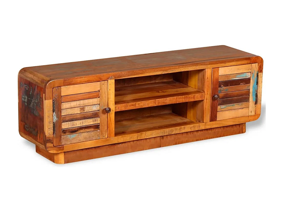 Mobile Porta TV in Legno Massello di Recupero 120x30x40 cm
