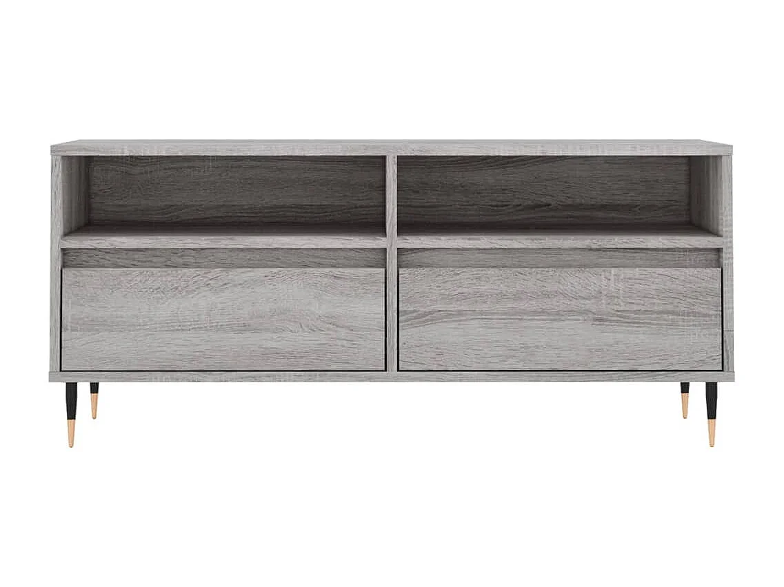 Meuble TV sonoma gris 100x34,5x44,5 cm bois d'ingénierie