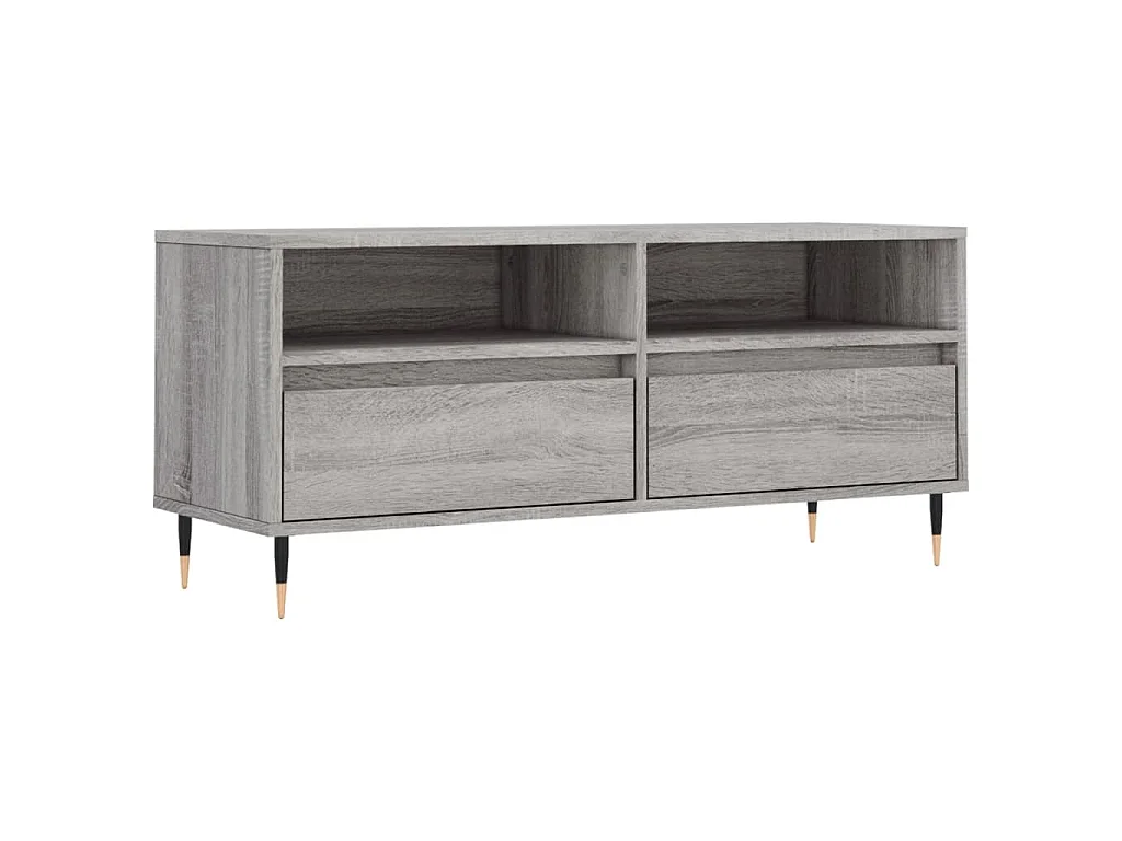 Meuble TV sonoma gris 100x34,5x44,5 cm bois d'ingénierie