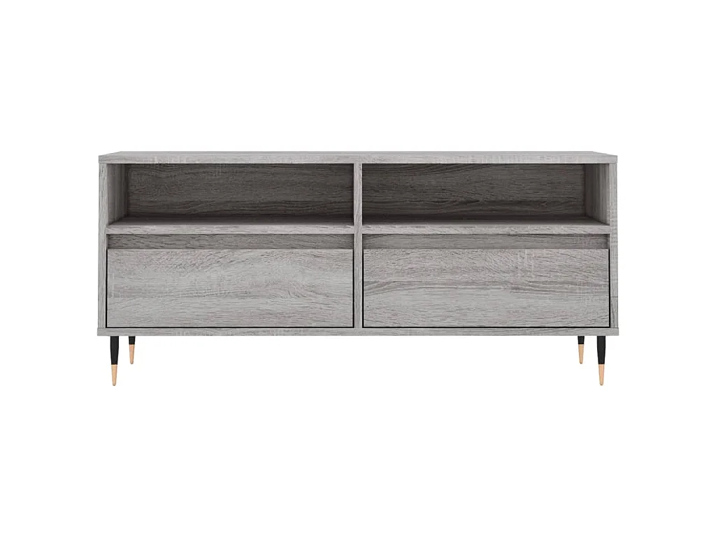 Meuble TV sonoma gris 100x34,5x44,5 cm bois d'ingénierie