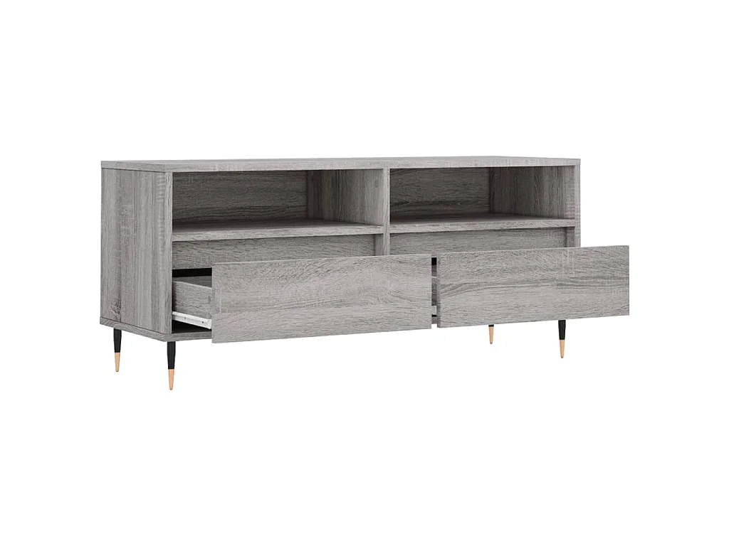 Meuble TV sonoma gris 100x34,5x44,5 cm bois d'ingénierie