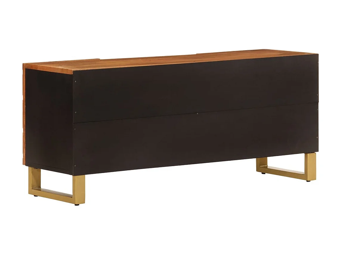 Meuble TV marron et noir 105x33,5x46 cm bois massif manguier