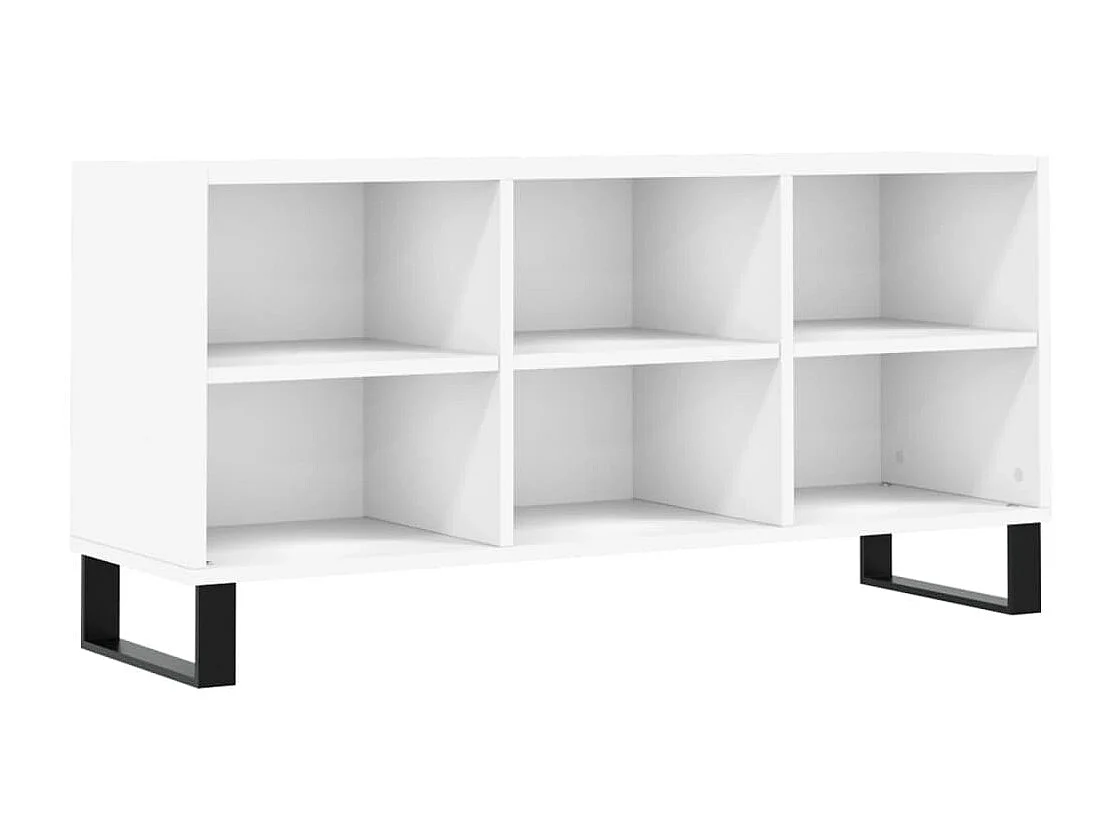 Meuble TV blanc 103,5x30x50 cm bois d'ingénierie