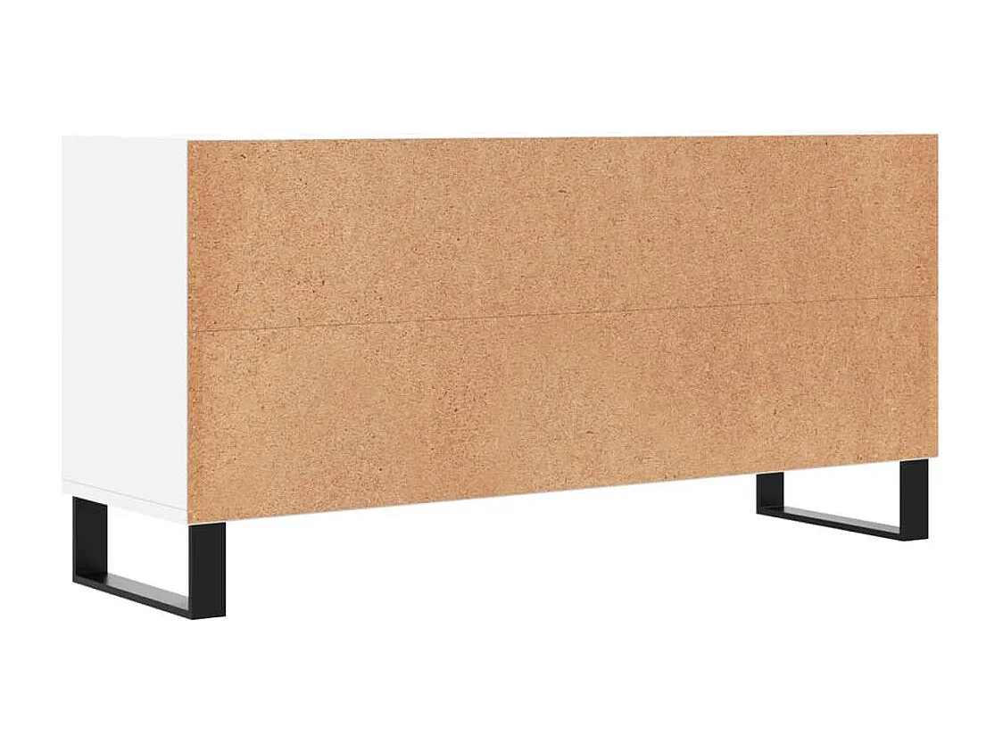 Meuble TV blanc 103,5x30x50 cm bois d'ingénierie