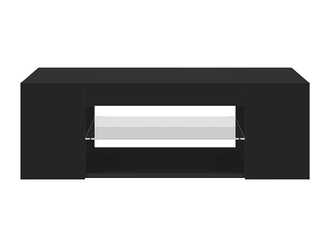 Mueble de TV con luces LED negro 90x39x30 cm