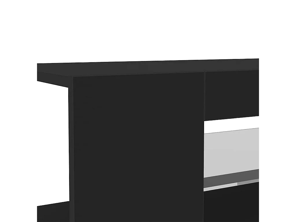 Mueble de TV con luces LED negro 90x39x30 cm