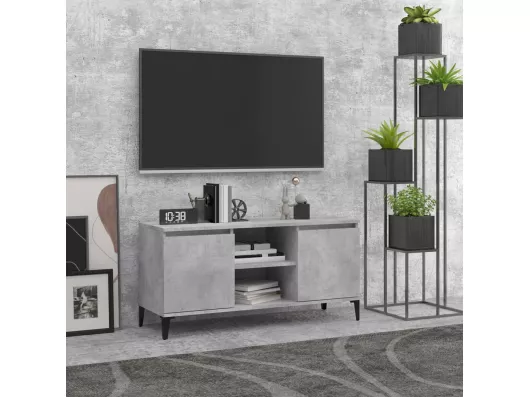 Kauf Unique TV-Schrank mit Metallbeinen Betongrau 103,5x35x50 cm