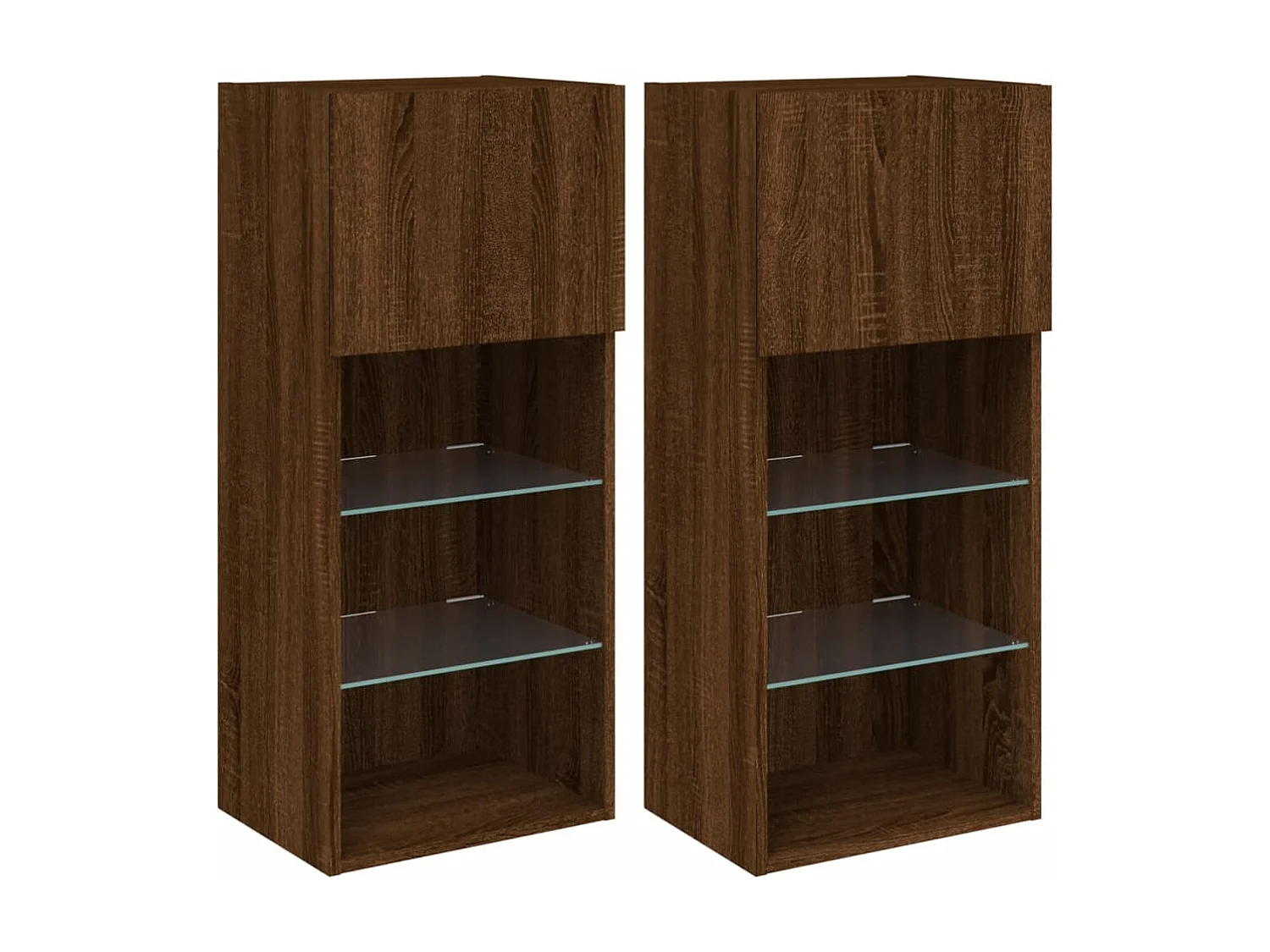 Meubles TV avec lumières LED 2 pcs chêne marron 40,5x30x90 cm