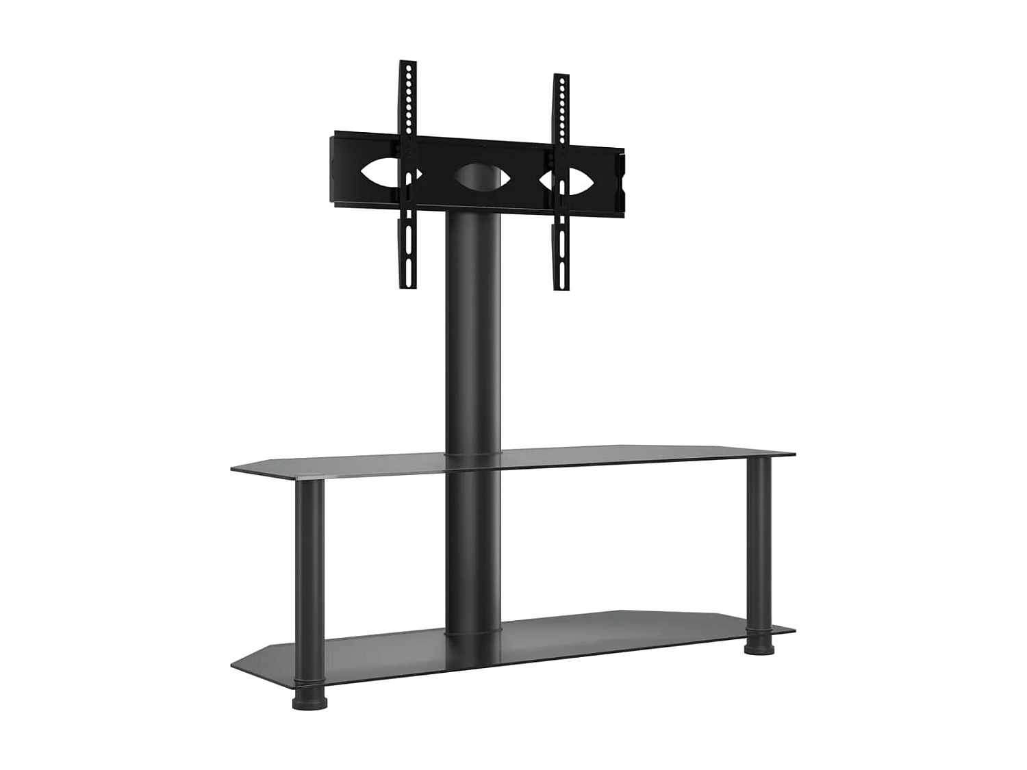 Meuble TV d'angle 2 niveaux pour 32-70 pouces noir