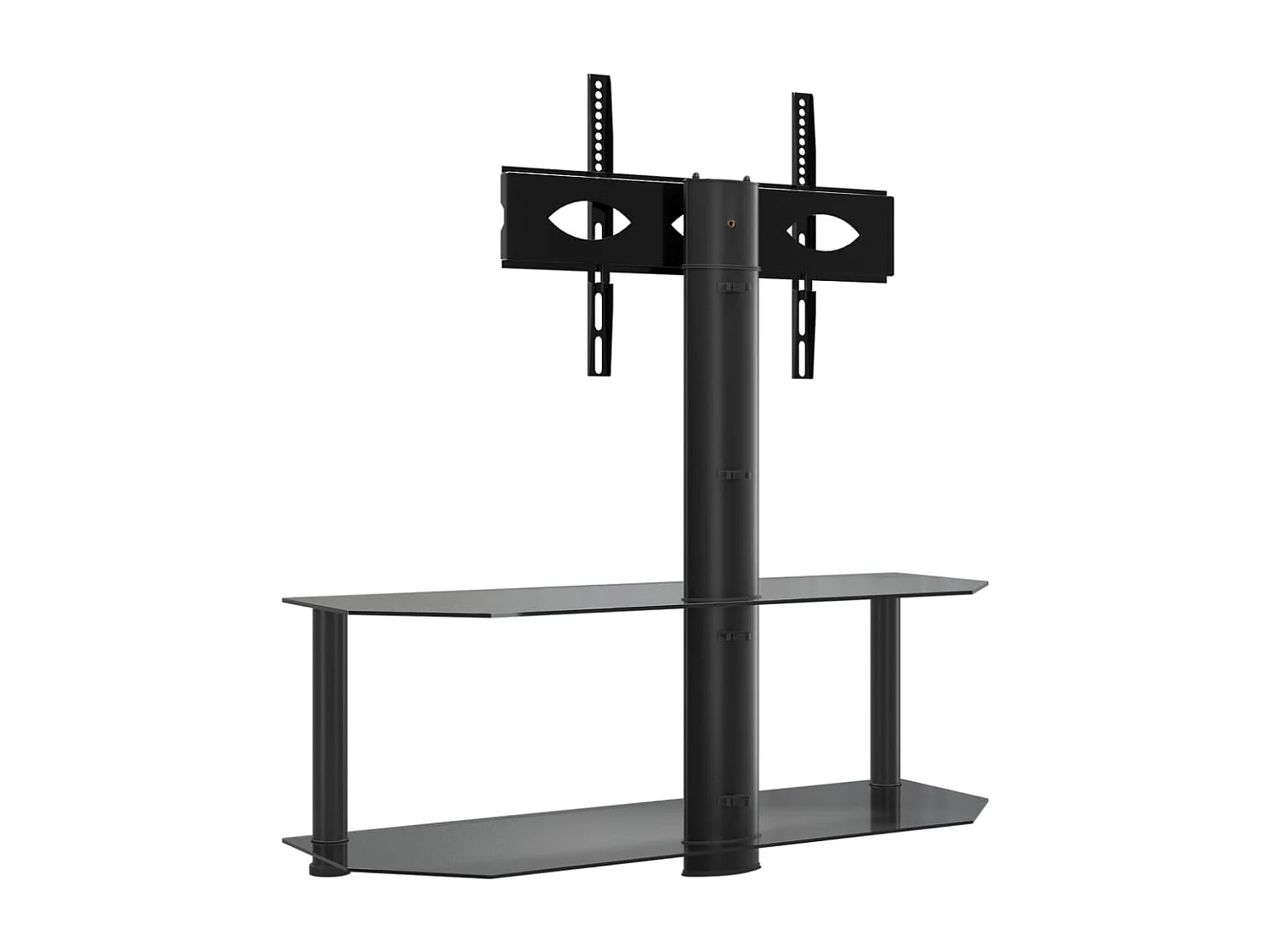 Meuble TV d'angle 2 niveaux pour 32-70 pouces noir