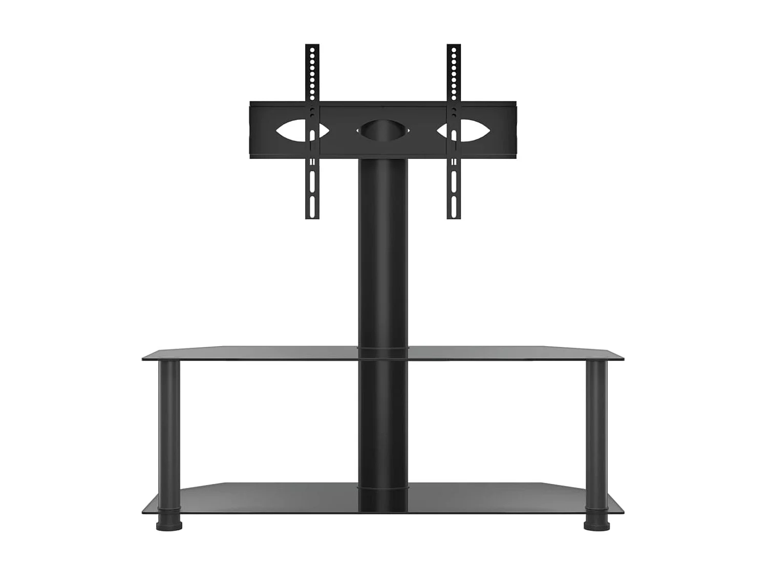 Meuble TV d'angle 2 niveaux pour 32-70 pouces noir