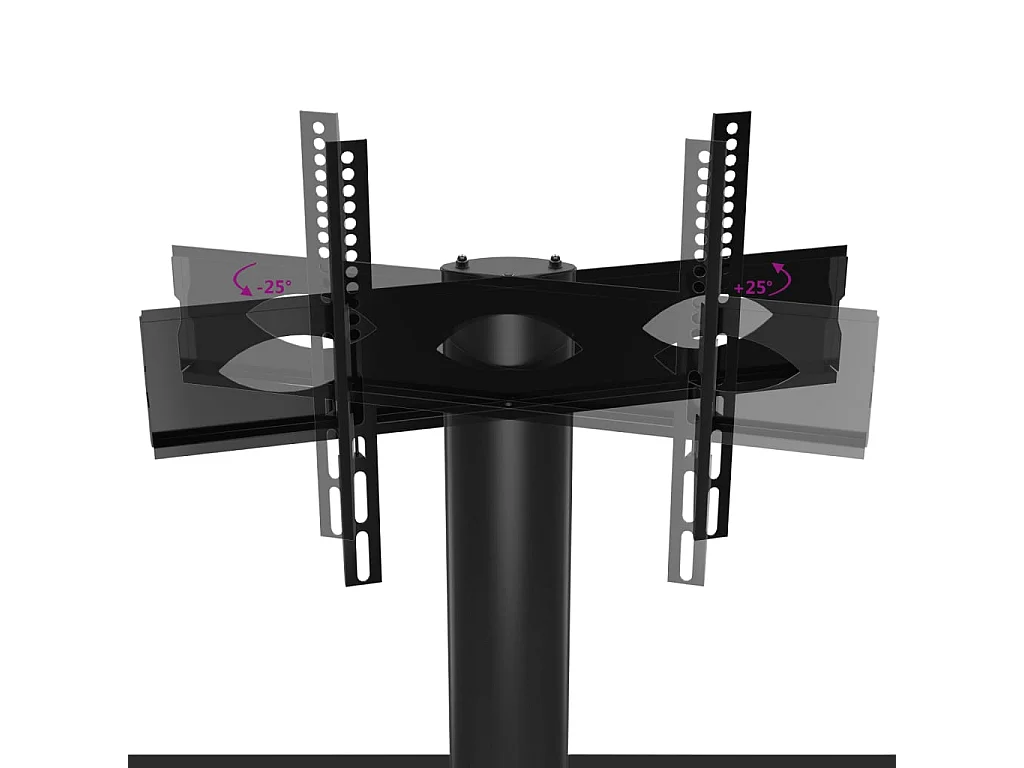 Meuble TV d'angle 2 niveaux pour 32-70 pouces noir