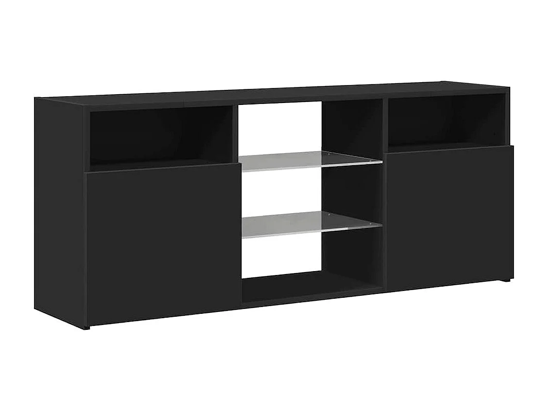 TV-Schrank mit LED-Leuchten Schwarz 120x30x50 cm