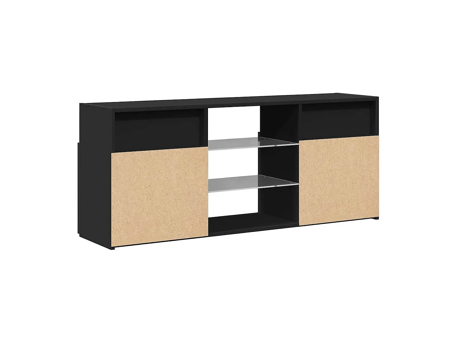 TV-Schrank mit LED-Leuchten Schwarz 120x30x50 cm
