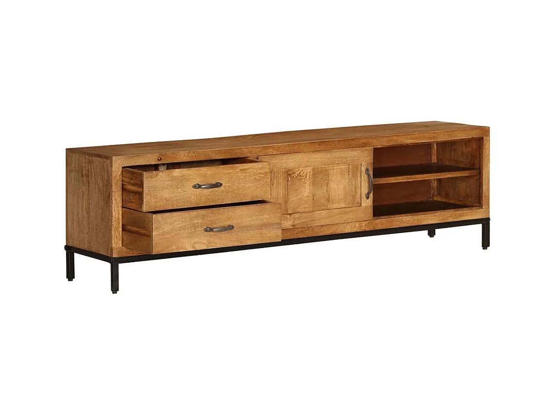 Mueble de TV madera maciza de mango 140x30x40 cm