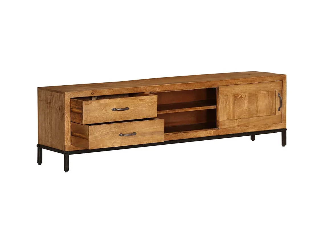 Mueble de TV madera maciza de mango 140x30x40 cm
