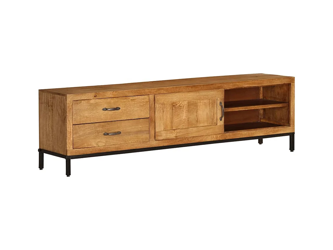 Mueble de TV madera maciza de mango 140x30x40 cm