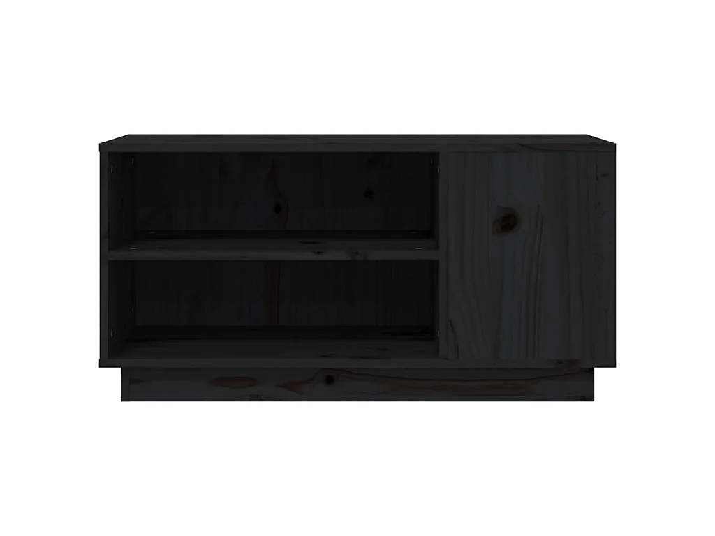 Meuble TV Noir 80x35x40,5 cm Bois de pin massif