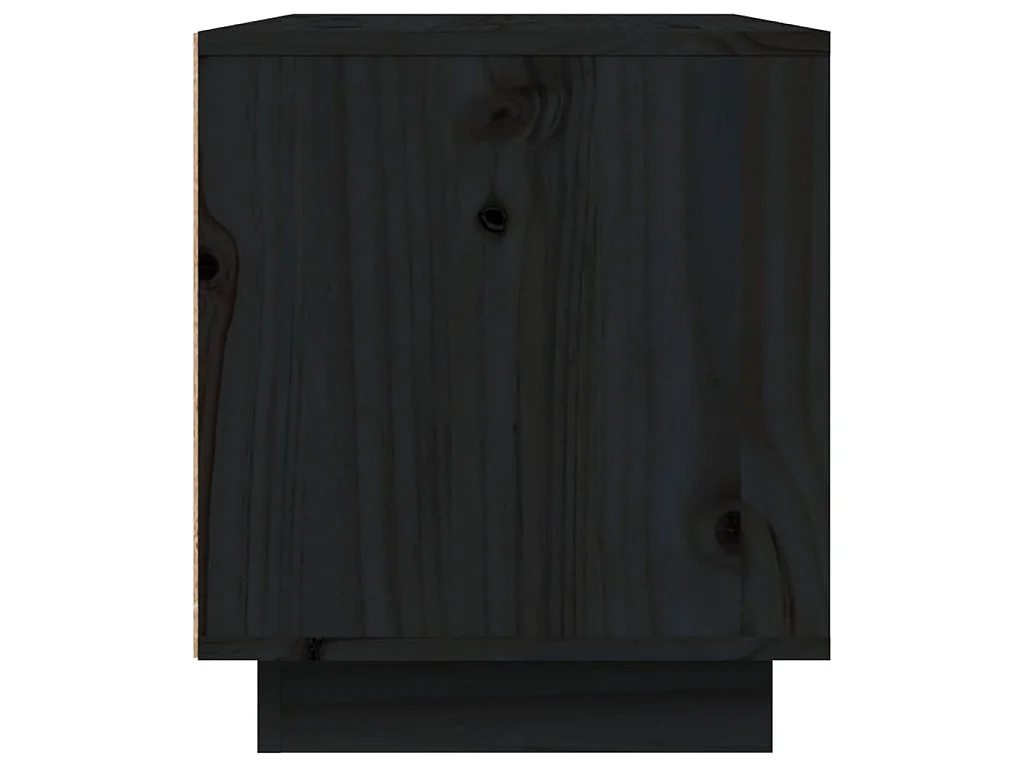 Meuble TV Noir 80x35x40,5 cm Bois de pin massif