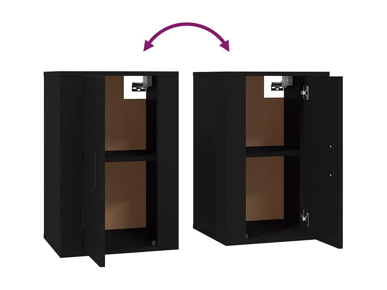 Meubles TV muraux 2 pcs Noir 40x34,5x60 cm