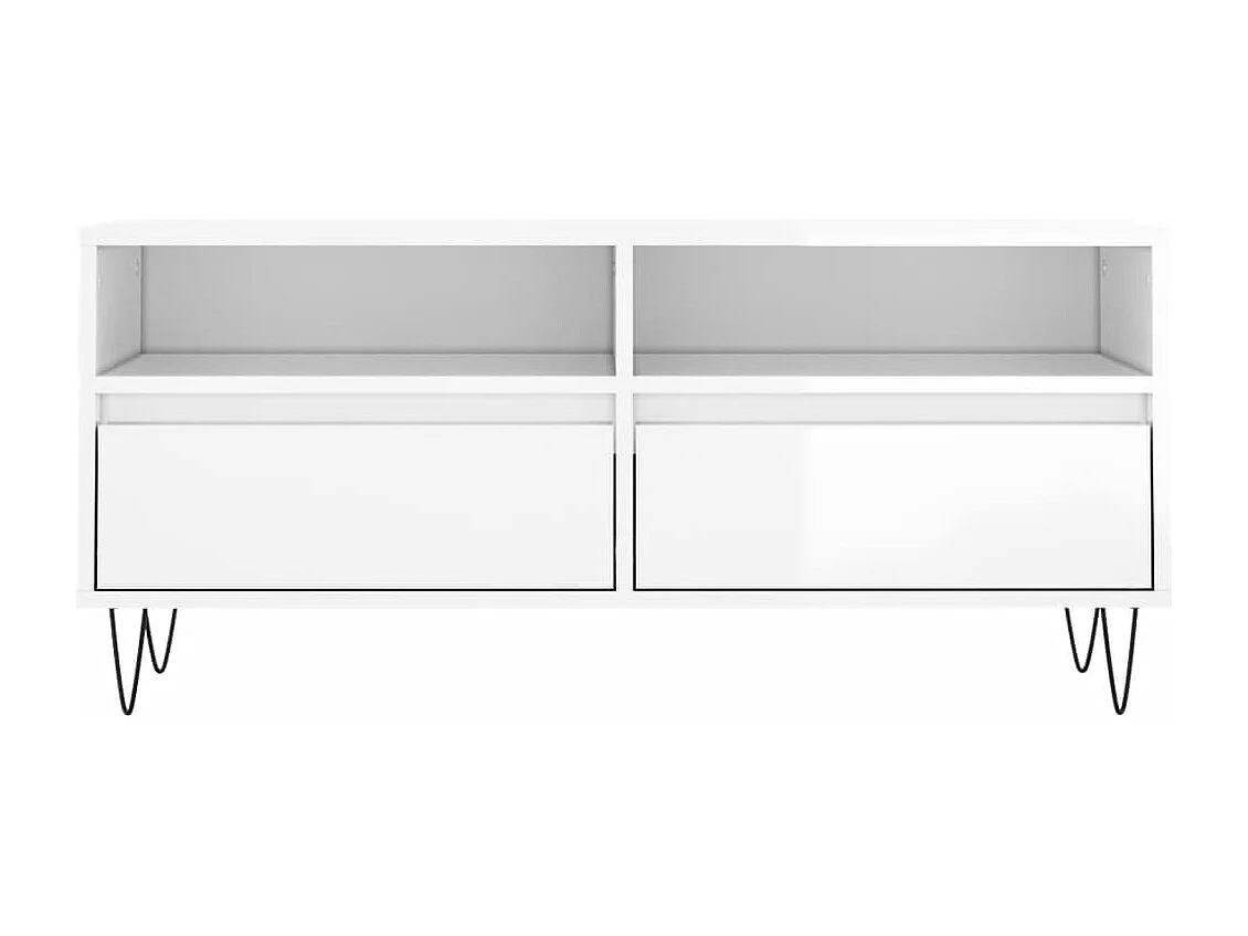 TV-Schrank Hochglanz-Weiß 100x34,5x44,5 cm Holzwerkstoff