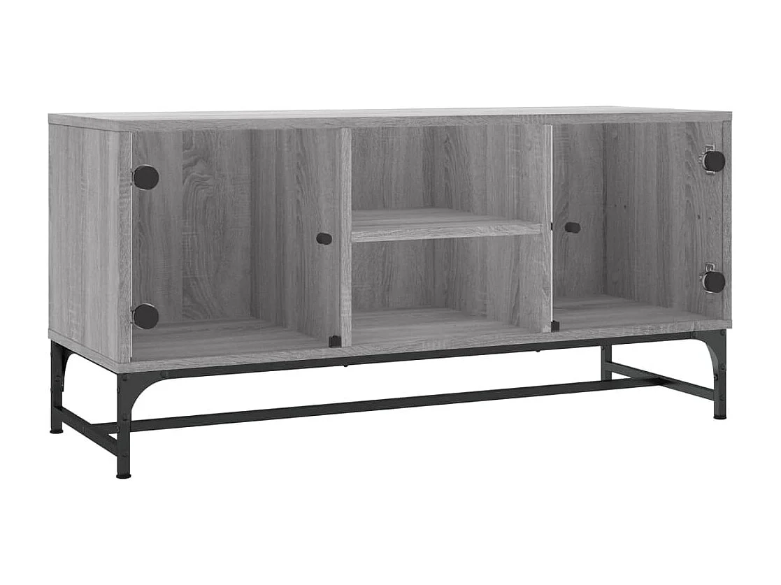 TV-Schrank mit Glastüren Grau Sonoma 102x37x50 cm