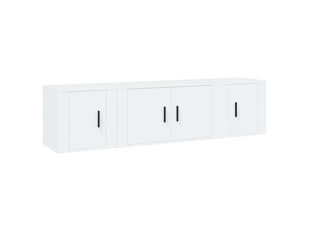 Ensemble de meubles TV 3 pcs Blanc Bois d'ingénierie