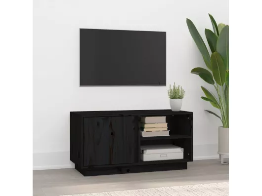 Kauf Unique TV-Schrank Schwarz 80x35x40,5 cm Massivholz Kiefer