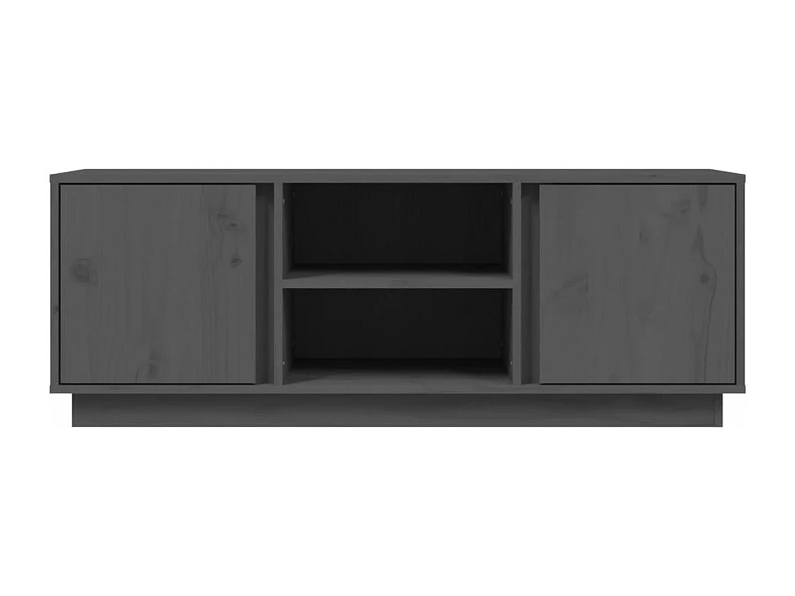 TV-Schrank Grau 110x35x40,5 cm Massivholz Kiefer