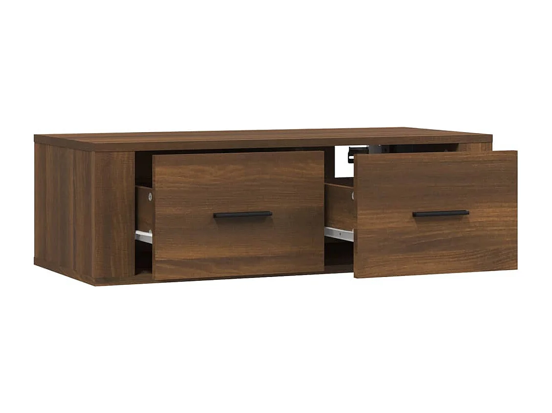 Armário TV suspenso 80x36x25cm deriv. madeira carvalho castanho