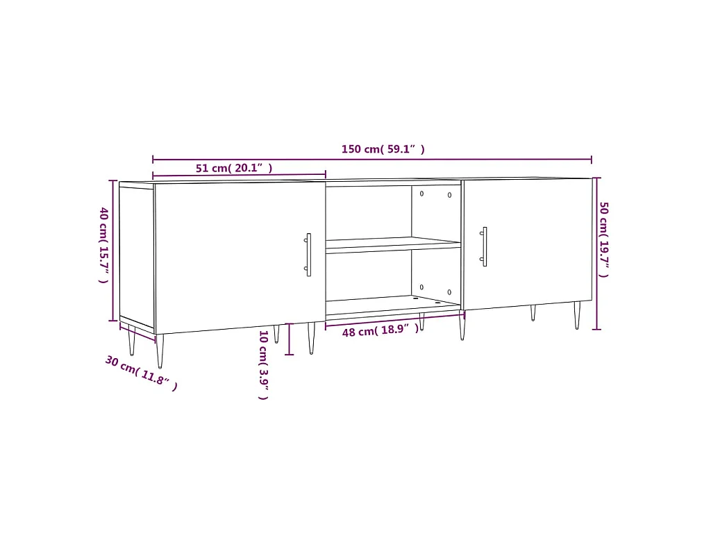 TV-Schrank Sonoma-Eiche 150x30x50 cm Holzwerkstoff