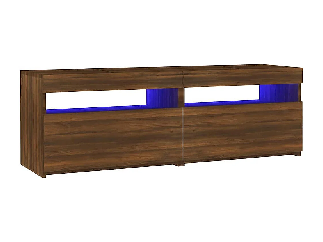 Tv-meubel met LED-verlichting 120x35x40 cm bruin eikenkleur