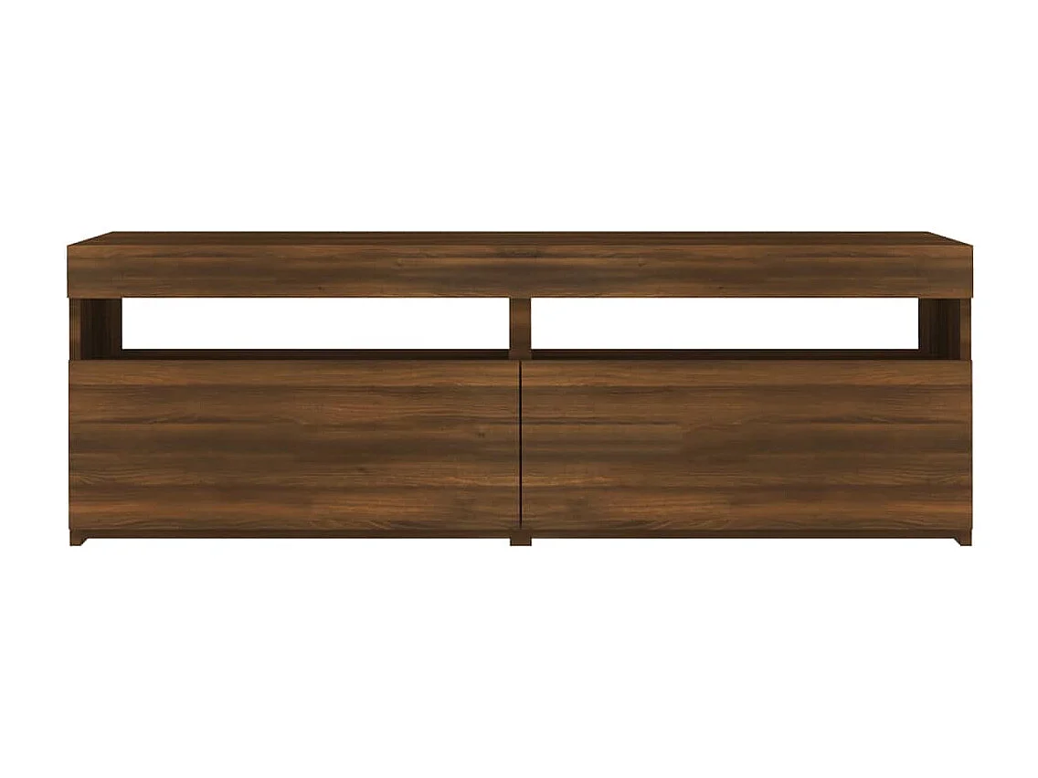 Tv-meubel met LED-verlichting 120x35x40 cm bruin eikenkleur