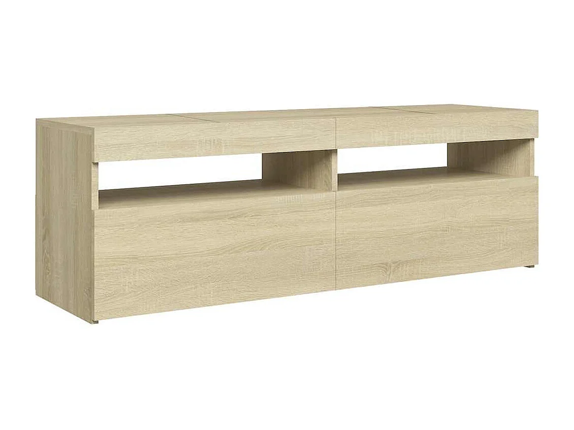 Meuble TV avec lumières LED chêne sonoma 120x35x40 cm