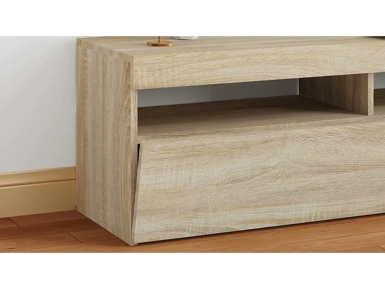 Mueble de TV con luces LED roble Sonoma 120x35x40 cm