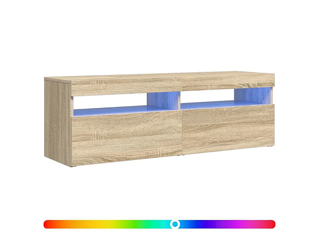 Tv-meubel met LED-verlichting 120x35x40 cm sonoma eikenkleurig