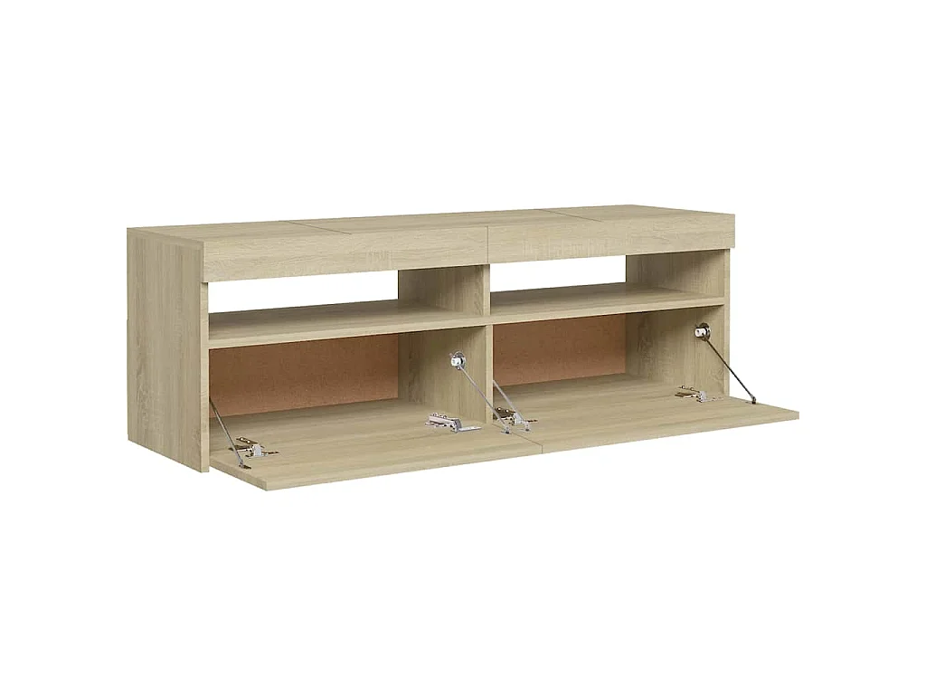 Tv-meubel met LED-verlichting 120x35x40 cm sonoma eikenkleurig